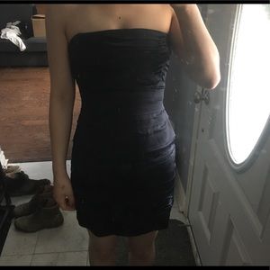 Bcbg strapless navy blue dress